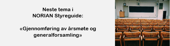 Neste tema Gjennomføring av årsmøte og generalforsamling-1